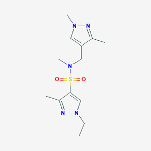 molecular formula C13H21N5O2S B4978944 N-[(1,3-dimethyl-1H-pyrazol-4-yl)methyl]-1-ethyl-N,3-dimethyl-1H-pyrazole-4-sulfonamide 