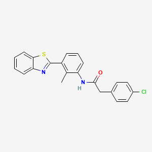 molecular formula C22H17ClN2OS B4978952 N-[3-(1,3-benzothiazol-2-yl)-2-methylphenyl]-2-(4-chlorophenyl)acetamide 