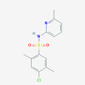 molecular formula C14H15ClN2O2S B497896 4-chloro-2,5-dimethyl-N-(6-methylpyridin-2-yl)benzenesulfonamide CAS No. 886139-77-1
