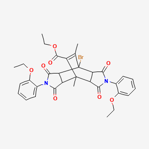 molecular formula C33H33BrN2O8 B4978971 ethyl 7-bromo-4,10-bis(2-ethoxyphenyl)-1,14-dimethyl-3,5,9,11-tetraoxo-4,10-diazatetracyclo[5.5.2.0~2,6~.0~8,12~]tetradec-13-ene-13-carboxylate 
