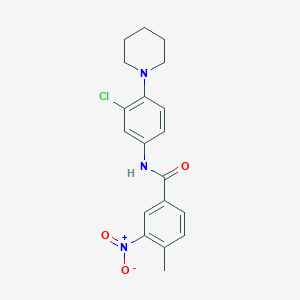molecular formula C19H20ClN3O3 B4978977 N-[3-chloro-4-(1-piperidinyl)phenyl]-4-methyl-3-nitrobenzamide 
