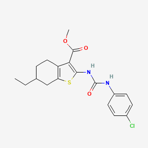 molecular formula C19H21ClN2O3S B4978988 methyl 2-({[(4-chlorophenyl)amino]carbonyl}amino)-6-ethyl-4,5,6,7-tetrahydro-1-benzothiophene-3-carboxylate 