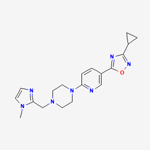 molecular formula C19H23N7O B4978996 1-[5-(3-cyclopropyl-1,2,4-oxadiazol-5-yl)-2-pyridinyl]-4-[(1-methyl-1H-imidazol-2-yl)methyl]piperazine 