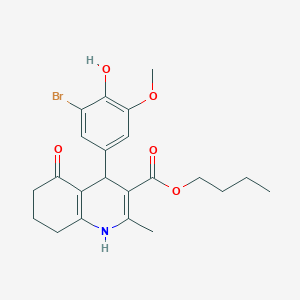 molecular formula C22H26BrNO5 B4979014 butyl 4-(3-bromo-4-hydroxy-5-methoxyphenyl)-2-methyl-5-oxo-1,4,5,6,7,8-hexahydro-3-quinolinecarboxylate 