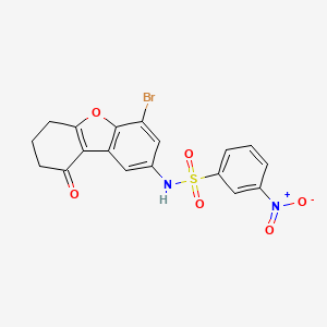 molecular formula C18H13BrN2O6S B4979018 N-(4-bromo-9-oxo-6,7,8,9-tetrahydrodibenzo[b,d]furan-2-yl)-3-nitrobenzenesulfonamide 