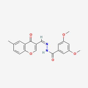 molecular formula C20H18N2O5 B4979021 3,5-dimethoxy-N'-[(6-methyl-4-oxo-4H-chromen-3-yl)methylene]benzohydrazide 