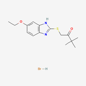 molecular formula C15H21BrN2O2S B4979034 1-[(5-ethoxy-1H-benzimidazol-2-yl)thio]-3,3-dimethyl-2-butanone hydrobromide 