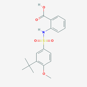 molecular formula C18H21NO5S B497905 2-(3-Tert-butyl-4-methoxybenzenesulfonamido)benzoic acid CAS No. 927637-41-0