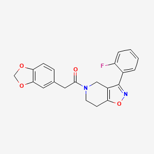 molecular formula C21H17FN2O4 B4979051 5-(1,3-benzodioxol-5-ylacetyl)-3-(2-fluorophenyl)-4,5,6,7-tetrahydroisoxazolo[4,5-c]pyridine 