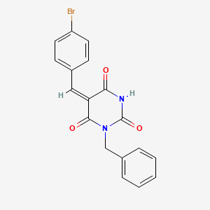 molecular formula C18H13BrN2O3 B4979139 1-benzyl-5-(4-bromobenzylidene)-2,4,6(1H,3H,5H)-pyrimidinetrione 