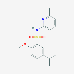 molecular formula C16H20N2O3S B497915 2-methoxy-N-(6-methylpyridin-2-yl)-5-(propan-2-yl)benzenesulfonamide CAS No. 915931-18-9