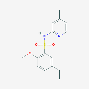 molecular formula C15H18N2O3S B497916 5-ethyl-2-methoxy-N-(4-methyl-2-pyridinyl)benzenesulfonamide CAS No. 927637-47-6