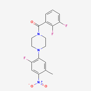molecular formula C18H16F3N3O3 B4979165 1-(2,3-difluorobenzoyl)-4-(2-fluoro-5-methyl-4-nitrophenyl)piperazine 