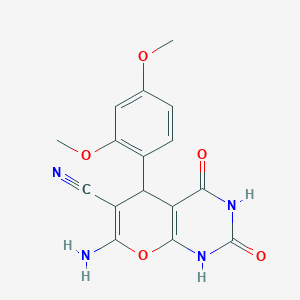 molecular formula C16H14N4O5 B4979177 7-amino-5-(2,4-dimethoxyphenyl)-2,4-dioxo-1,3,4,5-tetrahydro-2H-pyrano[2,3-d]pyrimidine-6-carbonitrile 