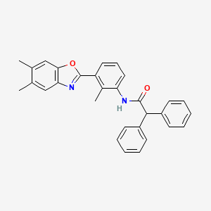 molecular formula C30H26N2O2 B4979202 N-[3-(5,6-dimethyl-1,3-benzoxazol-2-yl)-2-methylphenyl]-2,2-diphenylacetamide 