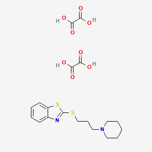 molecular formula C19H24N2O8S2 B4979215 2-{[3-(1-piperidinyl)propyl]thio}-1,3-benzothiazole diethanedioate 