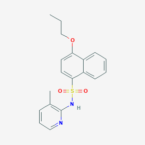 molecular formula C19H20N2O3S B497922 N-(3-methylpyridin-2-yl)-4-propoxynaphthalene-1-sulfonamide CAS No. 927637-53-4