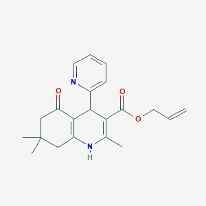 molecular formula C21H24N2O3 B4979236 allyl 2,7,7-trimethyl-5-oxo-4-(2-pyridinyl)-1,4,5,6,7,8-hexahydro-3-quinolinecarboxylate 