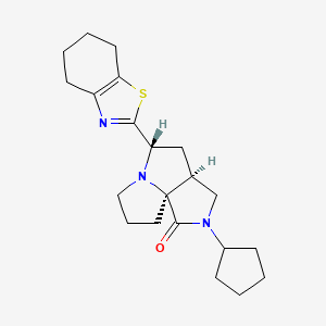 molecular formula C21H29N3OS B4979251 (3aS*,5S*,9aS*)-2-cyclopentyl-5-(4,5,6,7-tetrahydro-1,3-benzothiazol-2-yl)hexahydro-7H-pyrrolo[3,4-g]pyrrolizin-1(2H)-one 
