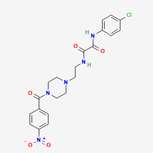 molecular formula C21H22ClN5O5 B4979262 N-(4-chlorophenyl)-N'-{2-[4-(4-nitrobenzoyl)-1-piperazinyl]ethyl}ethanediamide 