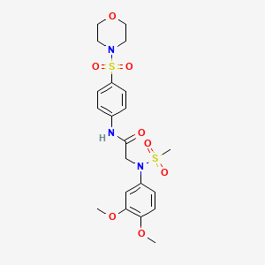molecular formula C21H27N3O8S2 B4979274 N~2~-(3,4-dimethoxyphenyl)-N~2~-(methylsulfonyl)-N~1~-[4-(4-morpholinylsulfonyl)phenyl]glycinamide 
