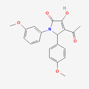 molecular formula C20H19NO5 B4979281 4-acetyl-3-hydroxy-1-(3-methoxyphenyl)-5-(4-methoxyphenyl)-1,5-dihydro-2H-pyrrol-2-one 