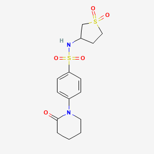 molecular formula C15H20N2O5S2 B4979290 N-(1,1-dioxidotetrahydro-3-thienyl)-4-(2-oxo-1-piperidinyl)benzenesulfonamide 