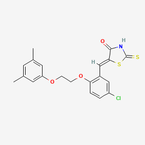 molecular formula C20H18ClNO3S2 B4979317 5-{5-chloro-2-[2-(3,5-dimethylphenoxy)ethoxy]benzylidene}-2-thioxo-1,3-thiazolidin-4-one 
