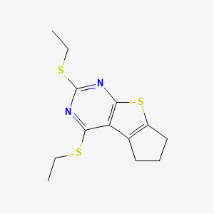 molecular formula C13H16N2S3 B4979337 2,4-bis(ethylthio)-6,7-dihydro-5H-cyclopenta[4,5]thieno[2,3-d]pyrimidine 