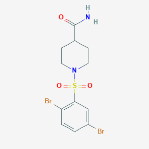 molecular formula C12H14Br2N2O3S B497934 1-(2,5-Dibromophenyl)sulfonylpiperidine-4-carboxamide CAS No. 737814-86-7