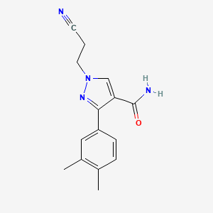 molecular formula C15H16N4O B4979344 1-(2-cyanoethyl)-3-(3,4-dimethylphenyl)-1H-pyrazole-4-carboxamide 