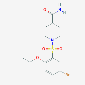 molecular formula C14H19BrN2O4S B497936 1-[(5-Bromo-2-ethoxyphenyl)sulfonyl]piperidine-4-carboxamide CAS No. 725715-95-7