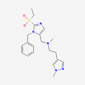 molecular formula C20H27N5O2S B4979369 N-{[1-benzyl-2-(ethylsulfonyl)-1H-imidazol-5-yl]methyl}-N-methyl-2-(1-methyl-1H-pyrazol-4-yl)ethanamine 