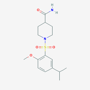 molecular formula C16H24N2O4S B497938 1-((5-Isopropyl-2-methoxyphenyl)sulfonyl)piperidine-4-carboxamide CAS No. 915930-12-0