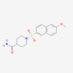 molecular formula C17H20N2O4S B497940 1-[(6-甲氧基-2-萘基)磺酰基]-4-哌啶甲酰胺 CAS No. 915925-04-1