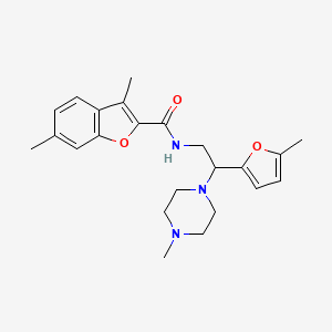 3,6-dimethyl-N-[2-(5-methyl-2-furyl)-2-(4-methyl-1-piperazinyl)ethyl]-1-benzofuran-2-carboxamide