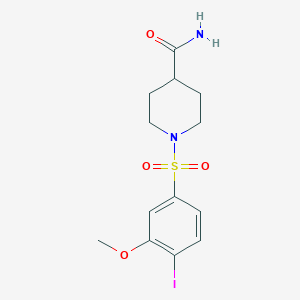 molecular formula C13H17IN2O4S B497944 1-[(4-Iodo-3-methoxyphenyl)sulfonyl]-4-piperidinecarboxamide 