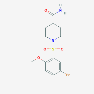 1-((5-Bromo-2-methoxy-4-methylphenyl)sulfonyl)piperidine-4-carboxamide
