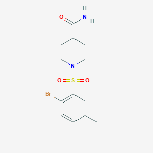 molecular formula C14H19BrN2O3S B497947 1-((2-Bromo-4,5-dimethylphenyl)sulfonyl)piperidine-4-carboxamide CAS No. 927637-67-0