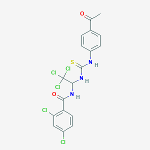 molecular formula C18H14Cl5N3O2S B4979494 N-[1-({[(4-acetylphenyl)amino]carbonothioyl}amino)-2,2,2-trichloroethyl]-2,4-dichlorobenzamide 