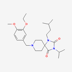 molecular formula C25H39N3O4 B4979497 8-(3-ethoxy-4-methoxybenzyl)-3-isopropyl-1-(3-methylbutyl)-1,3,8-triazaspiro[4.5]decane-2,4-dione 