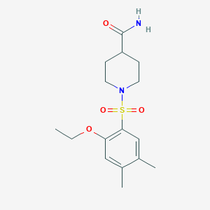 molecular formula C16H24N2O4S B497950 1-((2-Ethoxy-4,5-dimethylphenyl)sulfonyl)piperidine-4-carboxamide CAS No. 915875-35-3