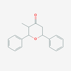 molecular formula C18H18O2 B4979516 3-methyl-2,6-diphenyltetrahydro-4H-pyran-4-one 