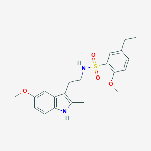 molecular formula C21H26N2O4S B497952 5-ethyl-2-methoxy-N-(2-(5-methoxy-2-methyl-1H-indol-3-yl)ethyl)benzenesulfonamide CAS No. 927637-73-8