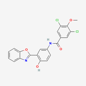 molecular formula C21H14Cl2N2O4 B4979521 N-[3-(1,3-benzoxazol-2-yl)-4-hydroxyphenyl]-3,5-dichloro-4-methoxybenzamide 