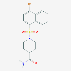 molecular formula C16H17BrN2O3S B497953 1-[(4-Bromonaphthyl)sulfonyl]piperidine-4-carboxamide CAS No. 927637-71-6