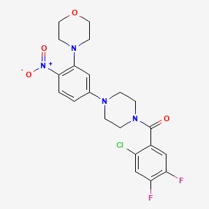 molecular formula C21H21ClF2N4O4 B4979539 4-{5-[4-(2-chloro-4,5-difluorobenzoyl)-1-piperazinyl]-2-nitrophenyl}morpholine 