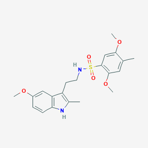 molecular formula C21H26N2O5S B497954 2,5-dimethoxy-N-(2-(5-methoxy-2-methyl-1H-indol-3-yl)ethyl)-4-methylbenzenesulfonamide CAS No. 927637-75-0