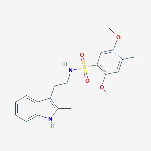 molecular formula C20H24N2O4S B497955 2,5-dimethoxy-4-methyl-N-(2-(2-methyl-1H-indol-3-yl)ethyl)benzenesulfonamide CAS No. 927637-77-2