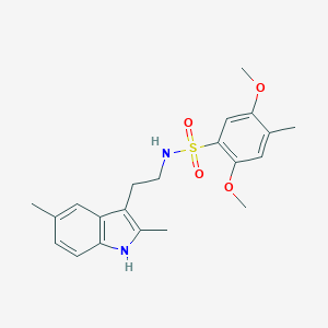 molecular formula C21H26N2O4S B497956 N-(2-(2,5-dimethyl-1H-indol-3-yl)ethyl)-2,5-dimethoxy-4-methylbenzenesulfonamide CAS No. 927637-79-4